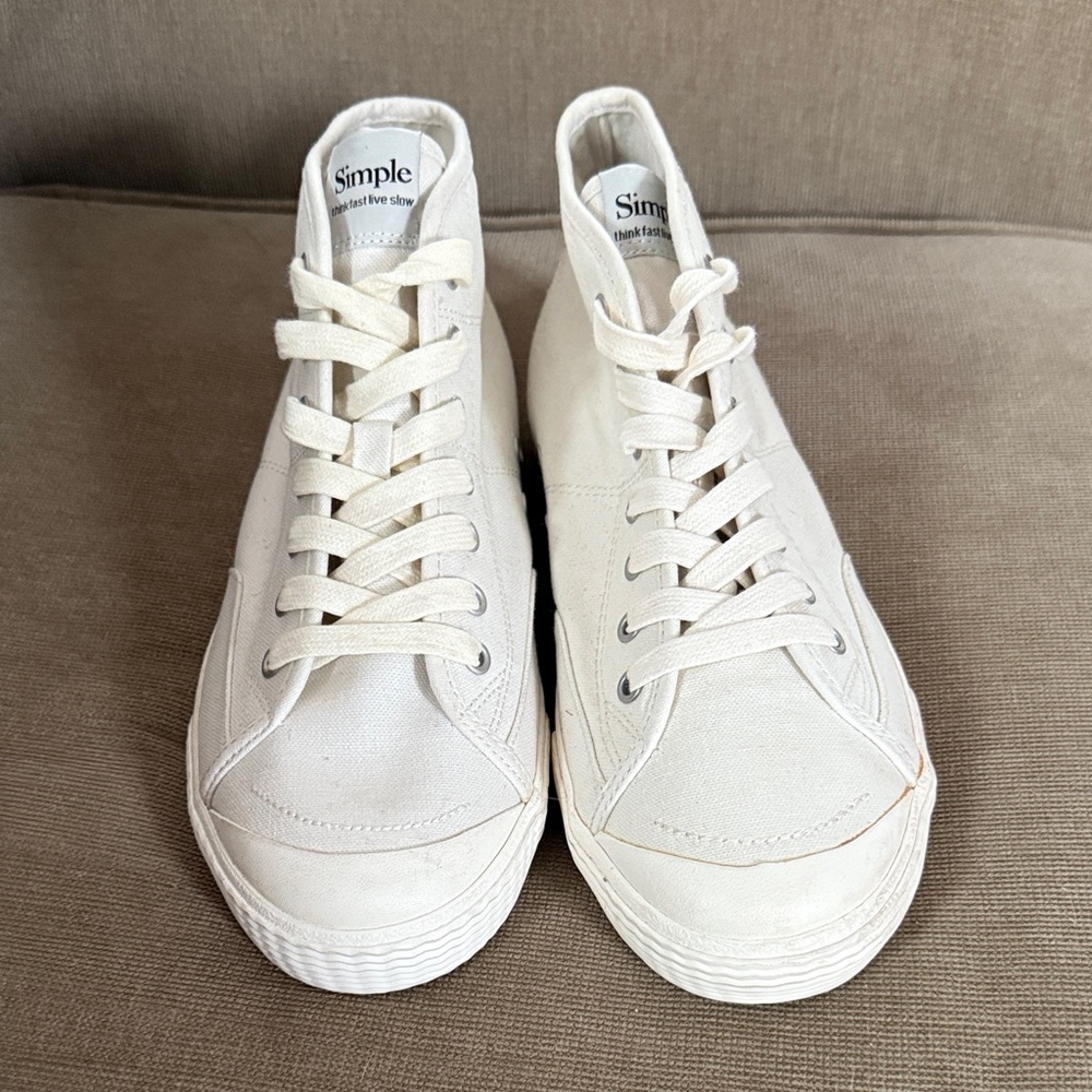 Simple Cream Canvas High-Tops